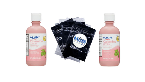 Calamine Lotion for Itching and Rash Relief - 2 packs - 6 fl. oz per pack - plus 3 My Outlet Mall Resealable Storage Pouches