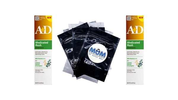 Medicated Rash Ointment Relieves Rash & Skin Irritated Skin - 2 packs - 1.5 oz per pack - plus 3 My Outlet Mall Resealable Storage Pouches