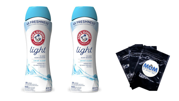 Light In-Wash Scent Booster, Laundry Scent Booster Crisp Clean Scent- 2 pack - 24 oz per pack - plus 3 My Outlet Mall Resealable Storage Pouches