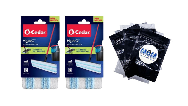 H2prO Mophead Refill - 2 packs - plus 3 My Outlet Mall Resealable Storage Pouches