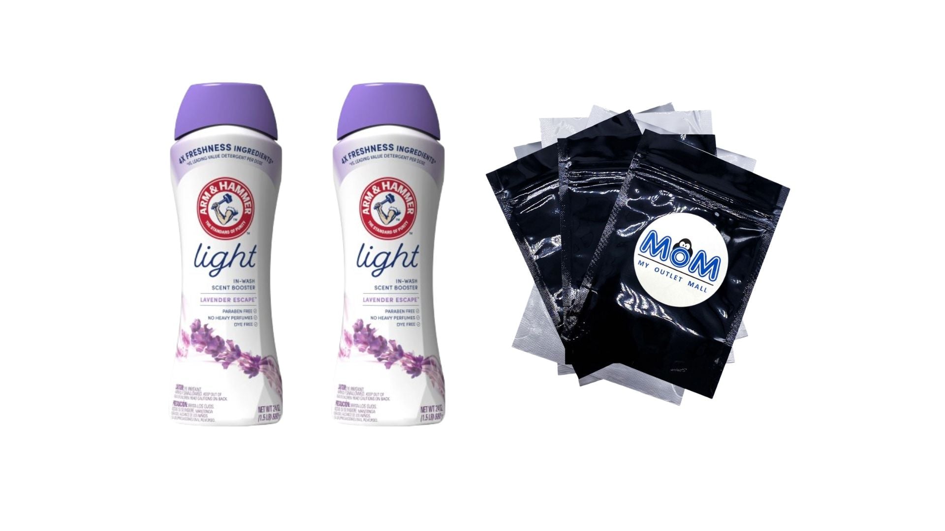 Light In-Wash Scent Booster, Laundry Scent Booster Lavender Escape scent - 2 packs - 24 oz per pack - plus 3 My Outlet Mall Resealable Storage Pouches