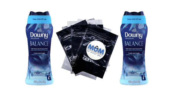 Infusions Balance In-Wash Laundry Scent Booster Beads, Crisp Rain & Blue Eucalyptus - 2 packs - 12.2 oz per pack plus 3 My Outlet Mall Resealable Storage Pouches