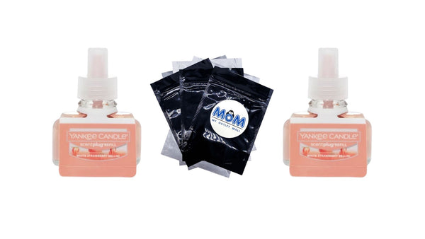White Strawberry Bellini Scent Plug Refill - 2 packs - plus 3 My Outlet Mall Resealable Storage Pouches