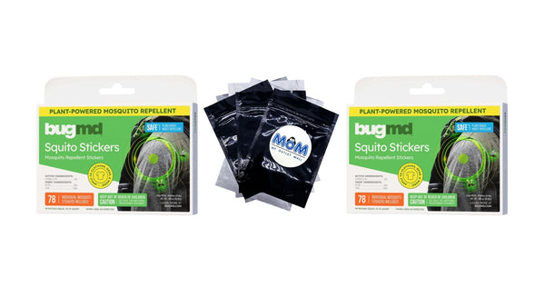 Squito Stickers for Adults, Citronella-Based Mosquito Repellent Patches - 2 packs - plus 3 My Outlet Mall Resealable Storage Pouches