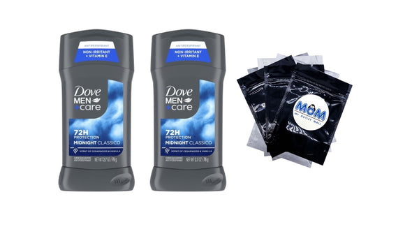 Men+Care Antiperspirant Deodorant Stick for Men Midnight Classico - 2 packs - 2.7 oz per pack - plus 3 My Outlet Mall Resealable Storage Pouches
