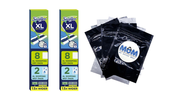 Sweeper XL 2-in-1 Dry + Wet Floor Mopping and Sweeping Kit, Multi-Surface Floor Cleaning Kit - 2 packs - plus 3 My Outlet Mall Resealable Storage Pouches