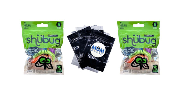 Citronella and Geraniol Coil Bracelet Band Insect Repellant, Multi-Color, Deet Free - 2 packs - 5 Count - plus 3 My Outlet Mall Resealable Storage Pouches