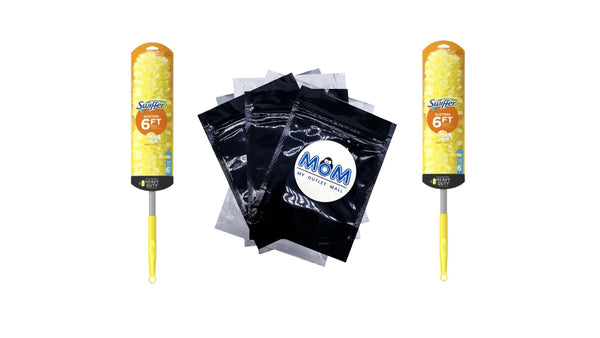 Dusters with Extension Pole, Cleaning Kit includes 6ft Extendable Handle + 4 Duster Refills - 2 packs - plus 3 My Outlet Mall Resealable Storage Pouches