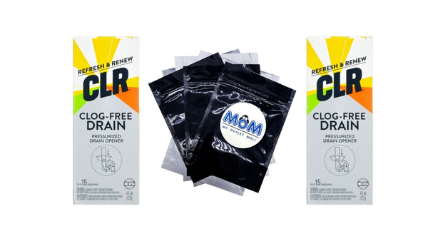 Clog-Free Drain Opener, Chemical-Free Pressurized Air Canister - 2 packs - 4.5 oz per pack - plus 3 My Outlet Mall Resealable Storage Pouches