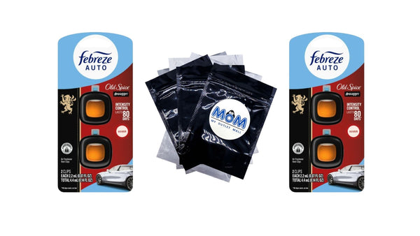 Auto Car Air Freshener, Odor-Fighting Car Vent Clip, Old Spice Swagger, 2 Count - 2 packs - plus 3 My Outlet Mall Resealable Storage Pouches