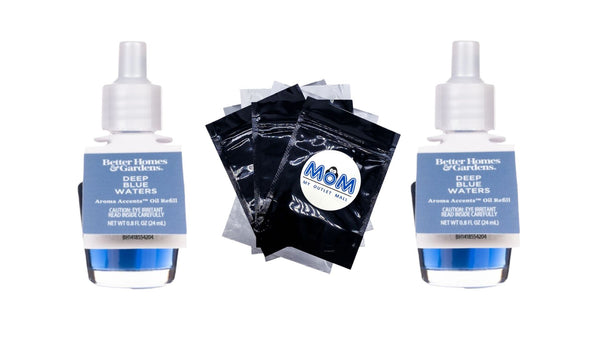 Aroma Accents Oil Refill 24 mL, Deep Blue Waters - 2 packs - plus 3 My Outlet Mall Resealable Storage Pouches