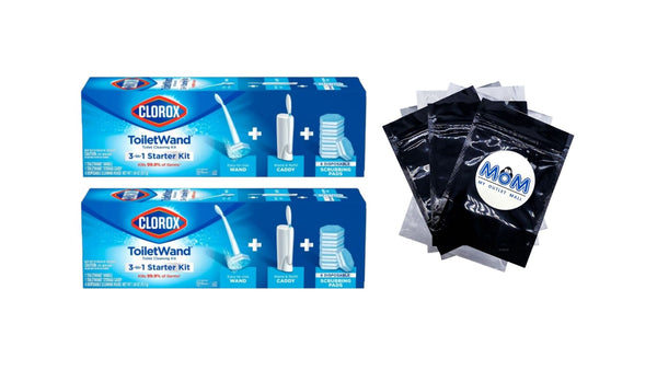 ToiletWand Disposable Toilet Bowl Brush Cleaner System - 2 packs - plus 3 My Outlet Mall Resealable Storage Pouches