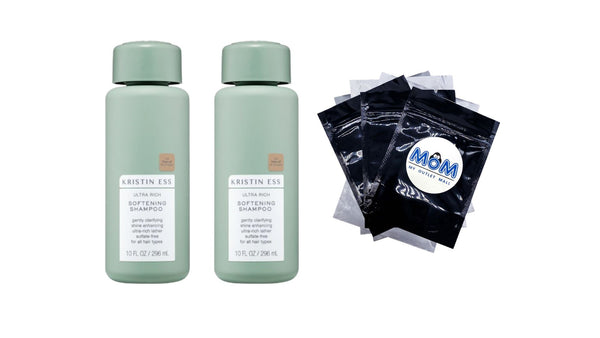 Ultra Rich Softening Shampoo Moisture for Dry Damaged Hair - 2 packs- 10 oz per pack - plus 3 My Outlet Mall Resealable Storage Pouches