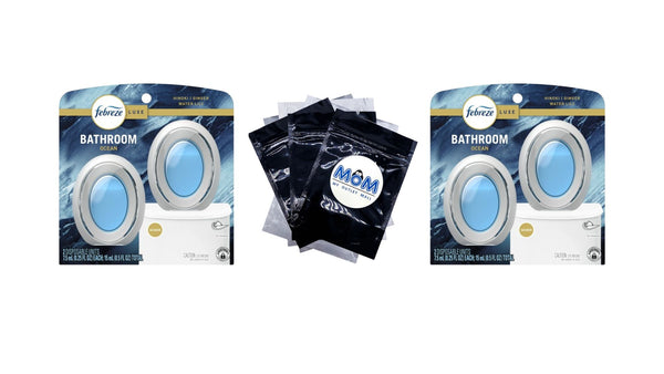 Bathroom Air Freshener, Small Spaces Odor-Fighting, Ocean, 2 Count - 2 packs - plus 3 My Outlet Mall Resealable Storage Pouches