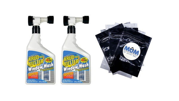 Hose End Window Wash Cleaner Liquid Concentrate - 2 packs - 32 oz per pack - plus 3 My Outlet Mall Resealable Storage Pouches