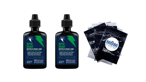 Epic Ride All-Weather Bicycle Chain Lube - 2 packs - 2 oz per pack - plus 3 My Outlet Mall Resealable Storage Pouches