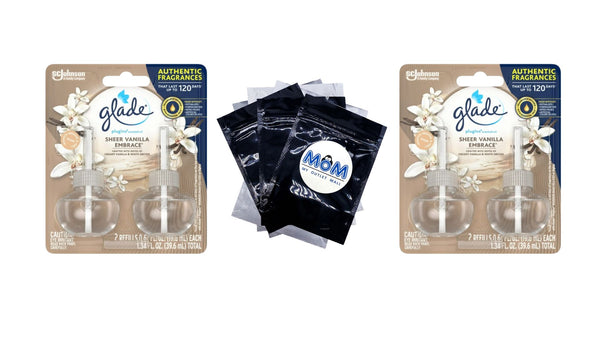 PlugIns Scented Oil, Sheer Vanilla Embrace, Infused with Essential Oils, 2 Refills - 2 packs - plus 3 My Outlet Mall Resealable Storage Pouches