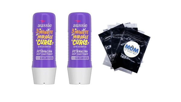 3 Minute Miracle Curls Detangling Deep Conditioner - 2 packs - 8Fl oz per pack - plus 3 My Outlet Mall Resealable Storage Pouches