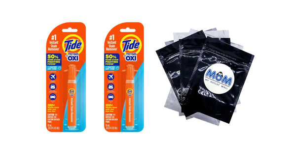 To Go Instant Laundry Stain Remover Pen and Spot Cleaner, Travel and Pocket Size Stain Stick - 2 packs - 0.33 fl oz per pack - plus 3 My Outlet Mall Resealable Storage Pouches