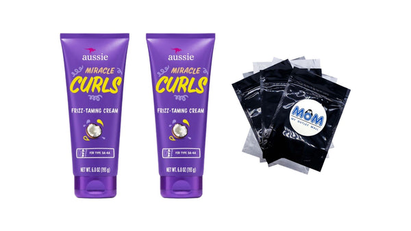 Miracle Curls Frizz Taming Curl Cream, for Curly Hair - 2 packs - 6.8Fl oz per pack - plus 3 My Outlet Mall Resealable Storage Pouches