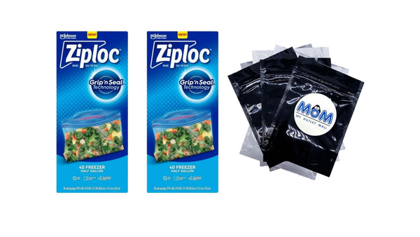 Freezer Half Gallon Storage Bags, Grip 'n Seal Technology - 2 packs - 40 Count per pack - plus 3 My Outlet Mall Resealable Storage Pouches