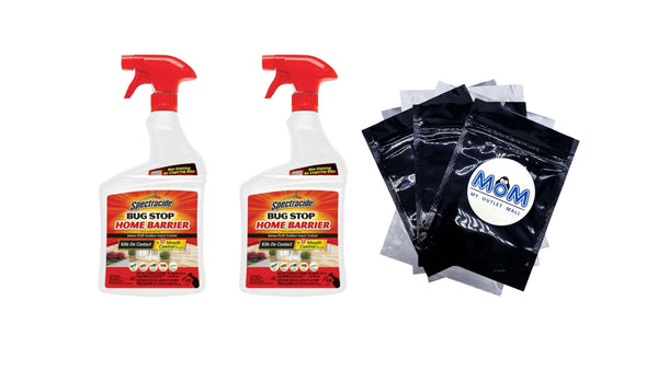 Bug Stop Home Barrier, Ready-To-Use Indoor Plus Outdoor Insect Control - 2 packs - 32 oz per pack - plus 3 My Outlet Mall Resealable Storage Pouches