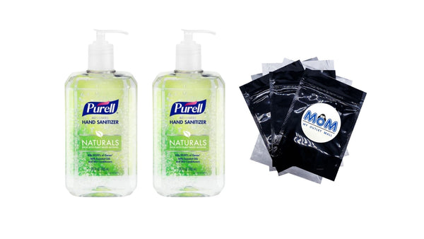 Advanced Hand Sanitizer Gel, Naturals, Pump Bottle (Adult) - 2 packs - 24 oz per pack - plus 3 My Outlet Mall Resealable Storage Pouches