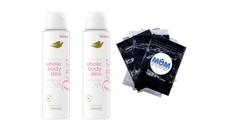 Aluminum Free Women's Whole Body Deodorant Cooling Spray Raspberry & Rose - 2 packs - 4 oz per pack - plus 3 My Outlet Mall Resealable Storage Pouches