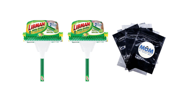 Nitty Gritty Roller Sponge Mop with Scrub Brush - 2 packs - plus 3 My Outlet Mall Resealable Storage Pouches