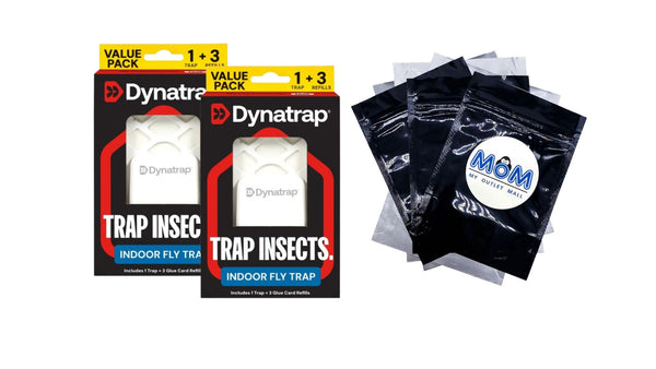 Trap Insects Refill Glue Cards - 2 packs - 3 Count - plus 3 My Outlet Mall Resealable Storage Pouches