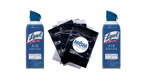 Air Sanitizer Spray, For Air Sanitization and Odor Elimination, White Linen Scent - 2 packs - 10Fl oz per pack - plus 3 My Outlet Mall Resealable Storage Pouches
