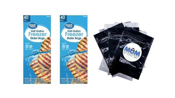 Half Gallon Freezer Slider Bags - 2 packs - 40 Count per pack - plus 3 My Outlet Mall Resealable Storage Pouches