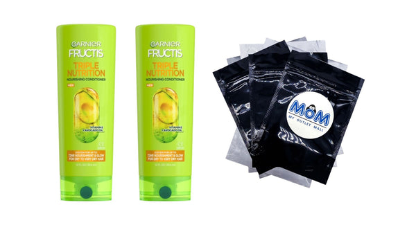 Fructis Triple Nutrition Nourishing Conditioner with Avocado Oil - 2 packs - 12fl oz per pack - plus 3 My Outlet Mall Resealable Storage Pouches