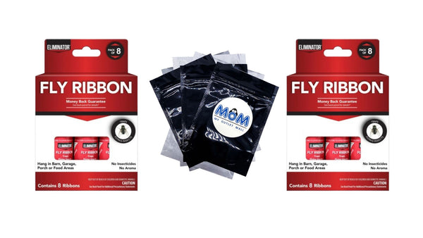 Non-Toxic Fly Ribbon, Poison-Free Pest Control, Sticky Paper, Traps Flying Insects - 2 packs - plus 3 My Outlet Mall Resealable Storage Pouches