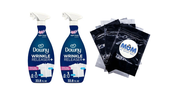 Wrinkle Releaser and Refresher Fabric Spray, Light Fresh Scent - 2 packs - 33.8 fl oz per pack - plus 3 My Outlet Mall Resealable Storage Pouches