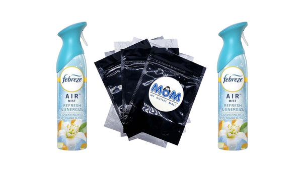Air Freshener Spray, Odor-Fighting Room Spray, Refresh & Energize - 2 packs - 8.8 oz per pack - plus 3 My Outlet Mall Resealable Storage Pouches