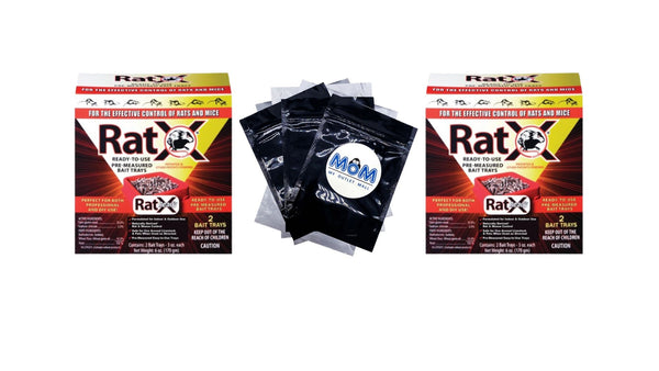 Ready-to-Use Rat Bait Trays - 2 packs - 2 Count - plus 3 My Outlet Mall Resealable Storage Pouches