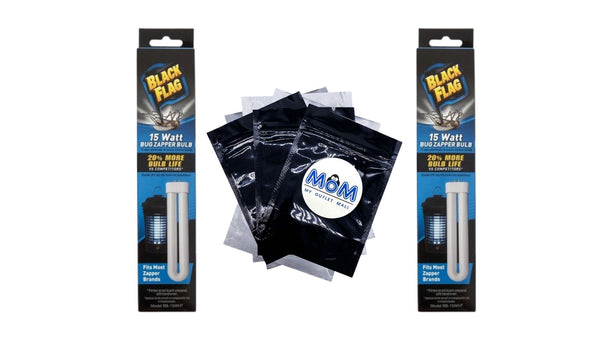 15 Watt Universal Electronic Bug Zapper Insect Killer Replacement Bulb, White Bulb - 2 packs - plus 3 My Outlet Mall Resealable Storage Pouches