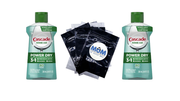 Platinum Power Dry Dishwasher Rinse Aid - 2 packs - 8.45 fl oz per pack - plus 3 My Outlet Mall Resealable Storage Pouches