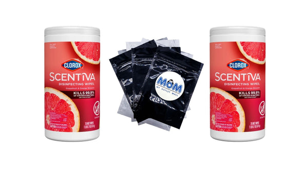 Scentiva Bleach-Free Cleaning Wipes, Grapefruit & Orange Blossom - 2 packs - 75 count plus 3 My Outlet Mall Resealable Storage Pouches