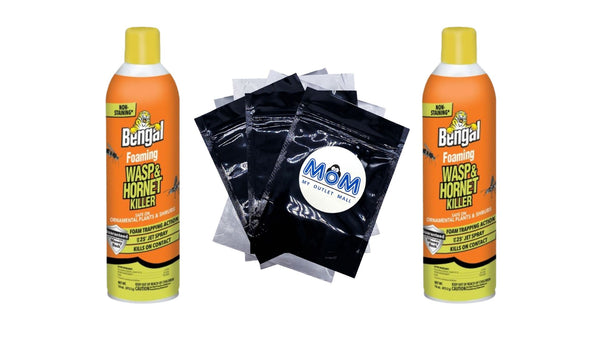 Foaming Wasp & Hornet Killer, Aerosol Can - 2 packs - 16 oz per pack - plus 3 My Outlet Mall Resealable Storage Pouches