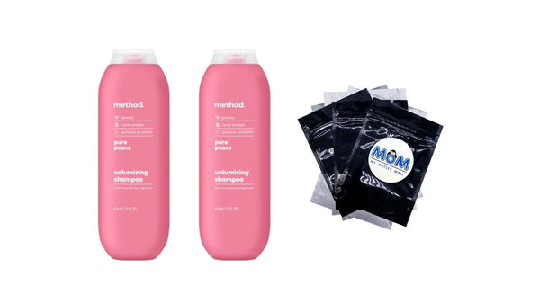 Volumizing Shampoo, Pure Peace - 2 packs - 14Fl oz per pack - plus 3 My Outlet Mall Resealable Storage Pouches