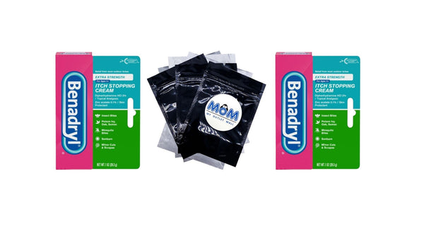 Extra Strength Anti-Itch Topical Analgesic Cream - 2 packs - 1 oz per pack - plus 3 My Outlet Mall Resealable Storage Pouches