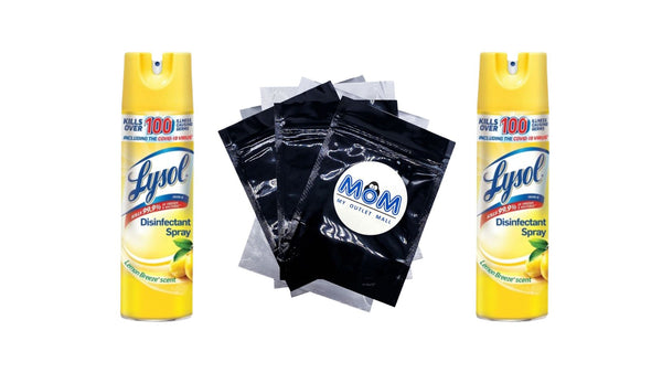 Disinfectant Spray, Sanitizing and Antibacterial Spray, For Disinfecting and Deodorizing, Lemon Breeze - 2 packs - 19 Fl oz per pack - plus 3 My Outlet Mall Resealable Storage Pouches