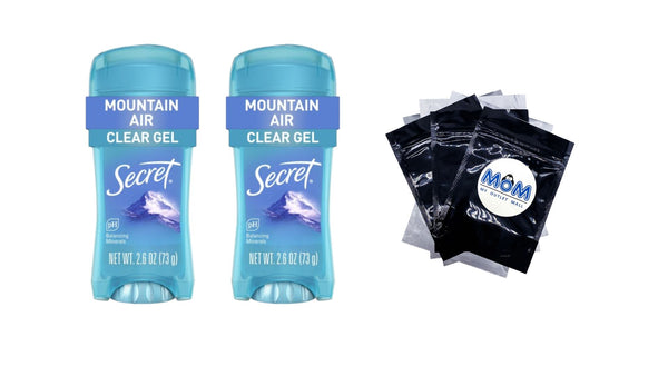 Fresh Clear Gel Antiperspirant Deodorant for Women, Mountain Air Scent - 2 packs - 2.6 oz per pack - plus 3 My Outlet Mall Resealable Storage Pouches
