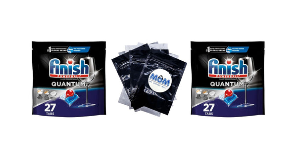 Quantum Dishwasher Pods, No Pre-Rinse Dishwasher Detergent Tabs Soap, Advanced Clean - 2 packs - 27 Count - plus 3 My Outlet Mall Resealable Storage Pouches
