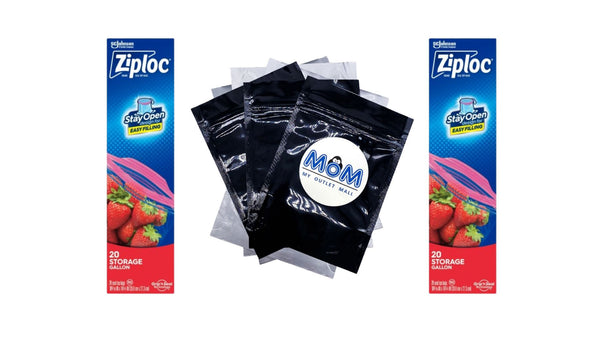 Storage Bags, School Supplies, with Grip 'n Seal Technology, Gallon - 2 packs - 20 Count - plus 3 My Outlet Mall Resealable Storage Pouches