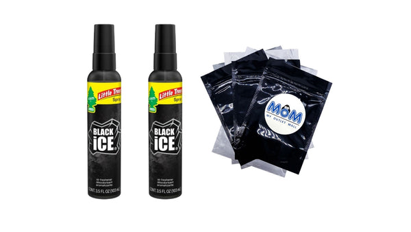 Air Freshener Spray Black Ice - 2 packs - 3.5 Fl oz per pack - plus 3 My Outlet Mall Resealable Storage Pouches
