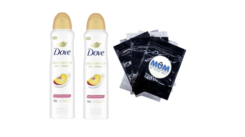 Advanced Care Women's Antiperspirant Deodorant Spray Peach & Chamomile Tea - 2 packs - 3.8 oz per pack - plus 3 My Outlet Mall Resealable Storage Pouches