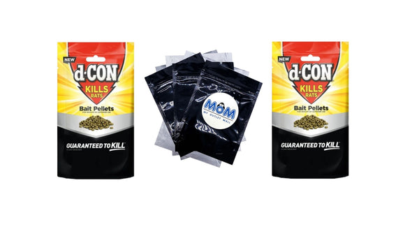 Rat Killer Bait Pellets - 2 packs - 8 oz per pack - plus 3 My Outlet Mall Resealable Storage Pouches